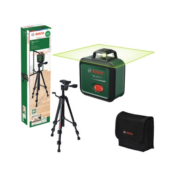 BOSCH PLL 360-1G line laser set, 1 x BA 3.6V 2.0Ah battery 0603663M01 - Point and line laser