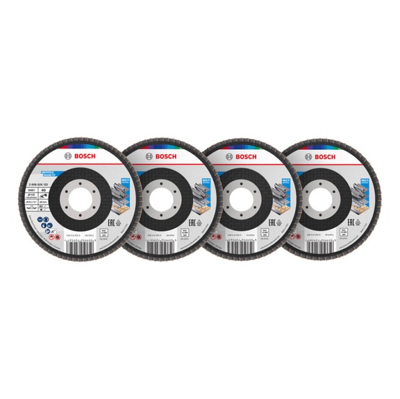 BOSCH X451 Flap Disc Set, 115 x 22.23 mm, Z29, 60-piece 2608626159 - X451 Fan-shaped sanding discs set
