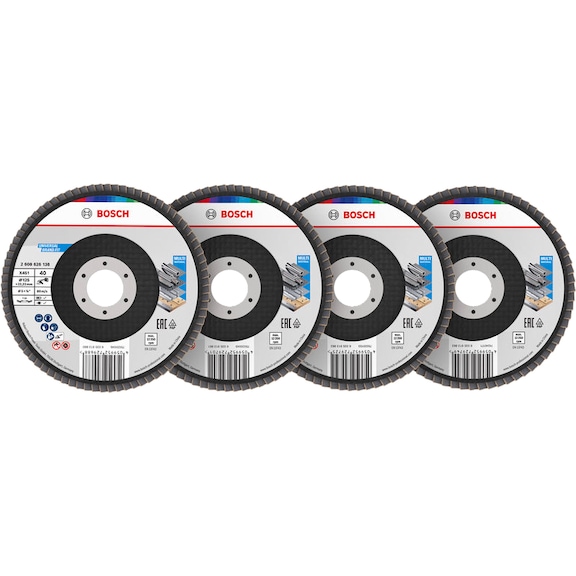 BOSCH X451 F&auml;cherschleifscheiben Set, 125 x 22,23&nbsp;mm, Z29, 60 teilig 2608626160 - X451 F&auml;cherschleifscheiben Set