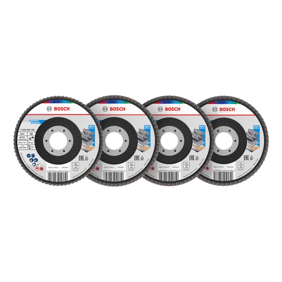 BOSCH X451 F&auml;cherschleifscheiben Set, 115 x 22,23&nbsp;mm, Z27, 60 teilig 2608626163 - X451 F&auml;cherschleifscheiben Set