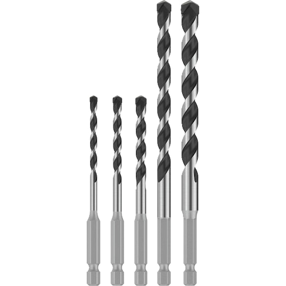 BOSCH PRO HEX-5 drill bit set, 4x100, 5x100, 6x100, 8x150, 10x150 mm, 5-piece 2608707004 - PRO HEX-5 Drill Bit Set