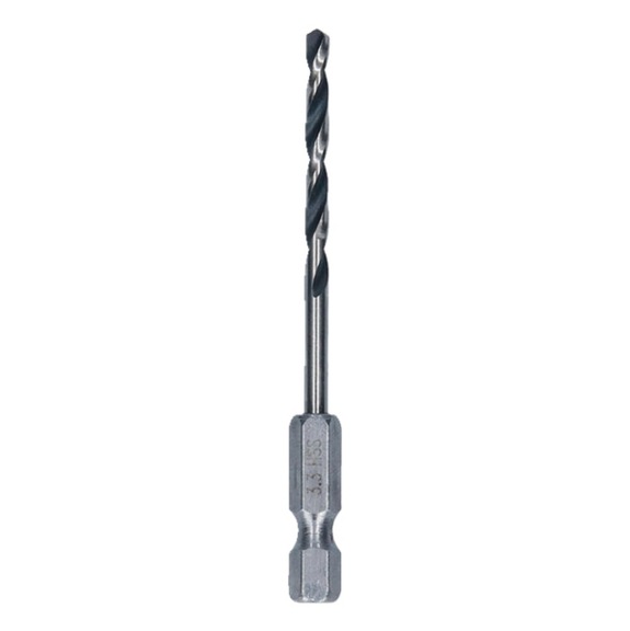 BOSCH Metal HSS Spiralbohrer, 3,3 x 36 x 75 mm, HEX 1/4 Schaft 2608577867 - Metal HSS Spiralbohrer