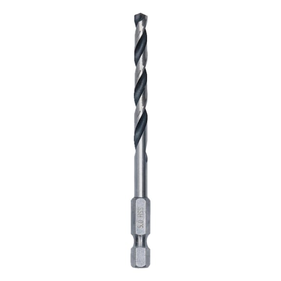 BOSCH Metal HSS Spiralbohrer, 5 x 52 x 91 mm, HEX 1/4 Schaft 2608577872 - Metal HSS Spiralbohrer