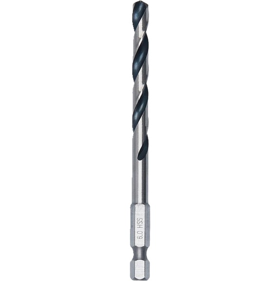 BOSCH Metal HSS Spiralbohrer, 6 x 57 x 98 mm, HEX 1/4 Schaft 2608577874 - Metal HSS Spiralbohrer