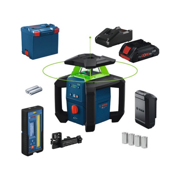 BOSCH Rotationslaser GRL18V-4-34CVG, 1 x Akku ProCORE18V 4.0Ah 0601061H00 - Rotationslaser