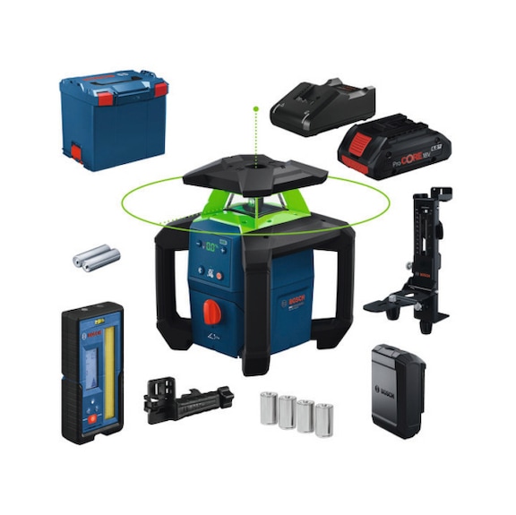BOSCH Rotationslaser GRL18V-4-34CVG, 1 x Akku ProCORE18V 4.0Ah in L-BOXX 0601061H02 - Rotationslaser