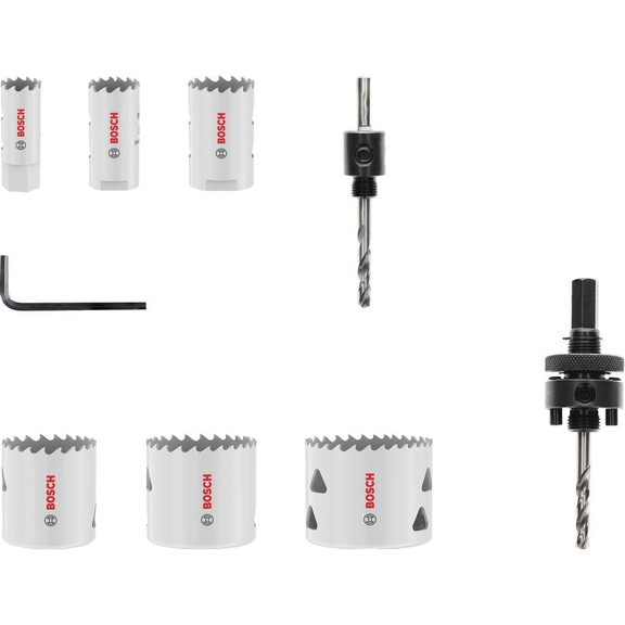 BOSCH Multi Material Lochs&auml;gen-Set mit Gewinde, 19;22;29;38;44;51x40 mm 2608594611 - Lochs&auml;gen-Satz