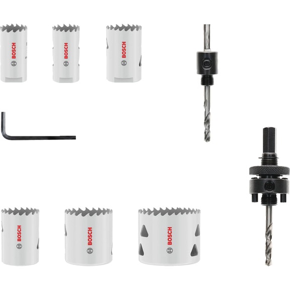 BOSCH Multi-material hole saw set with thread, 19;22;29;38;44;57 x 40 mm 2608594612 - Hole saw set