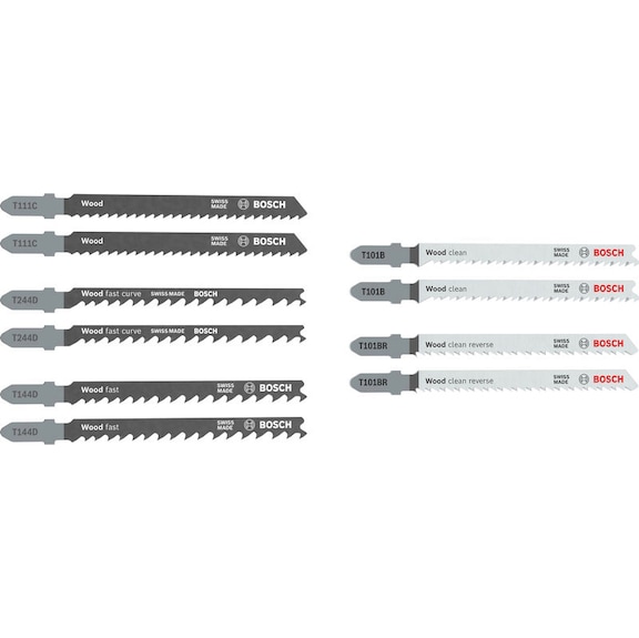 BOSCH Jigsaw Blade Set Wood Basic, 10-piece 2607012069 - Saw blade for jigsaw