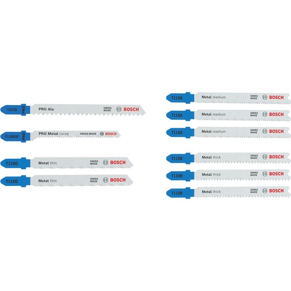 BOSCH Jigsaw blade set, Metal Advanced, 10-piece 2607012070 - Saw blade for jigsaw