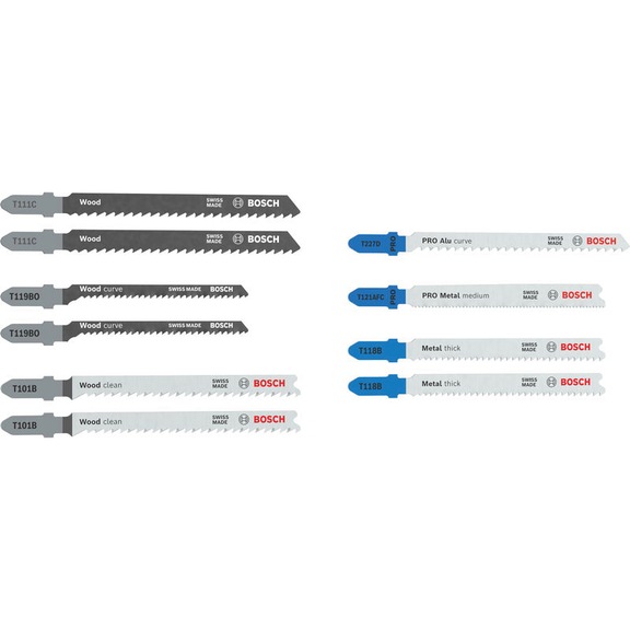 BOSCH Stichs&auml;geblatt Set Wood and Metal Advanced, 10 teilig 2607012072 - S&auml;geblatt f&uuml;r Stichs&auml;ge