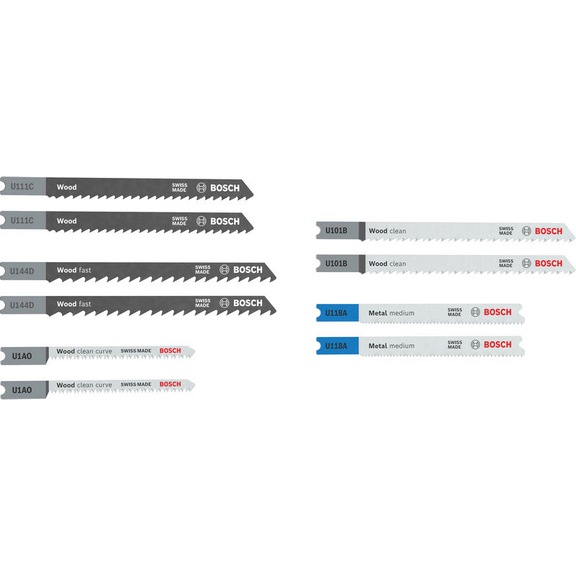 BOSCH Jigsaw Blade Set for Wood and Metal (Basic), 10-piece 2607012074 - Saw blade for jigsaw