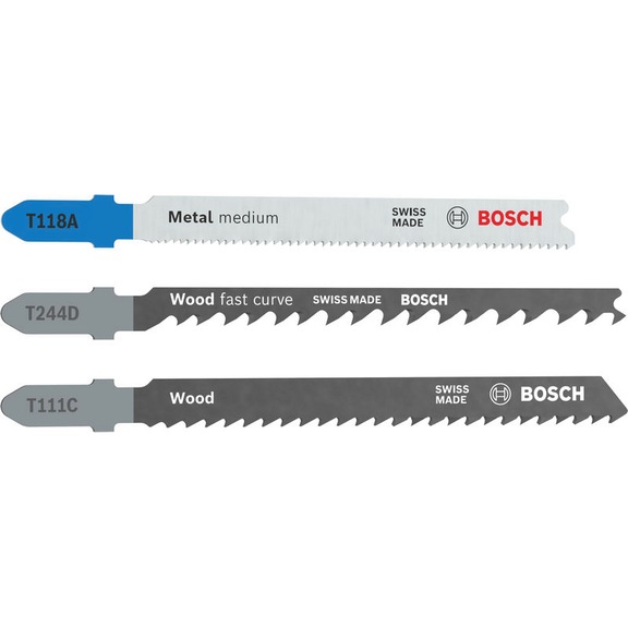 BOSCH Stichs&auml;geblatt Set Wood and Metal Basic, 3 teilig 2607012076 - S&auml;geblatt f&uuml;r Stichs&auml;ge