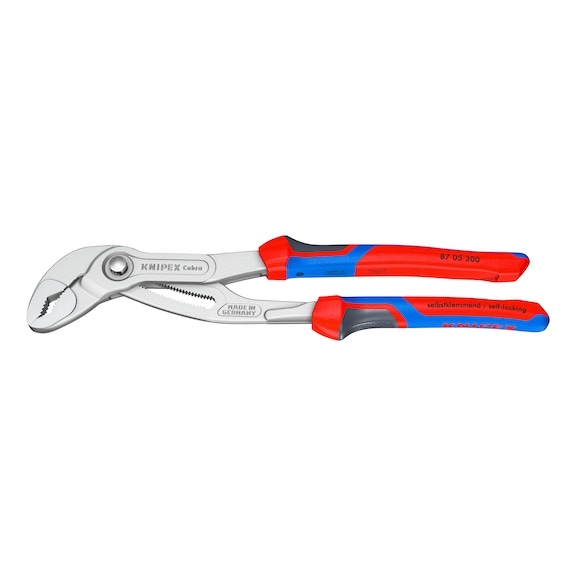 KNIPEX Cobra water pump pliers 300 mm clamp. width 60 mm chrome-pl. w. 2C handle - Cobra Hightech-waterpomptang