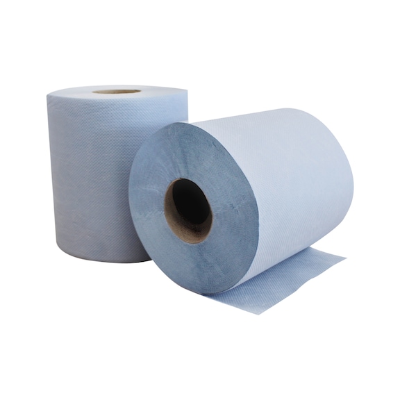 ORION Industrial paper towel roll, blue, 2 x 500 sheets, 360 mm x 220 mm, 2-ply - Industrial paper towel roll