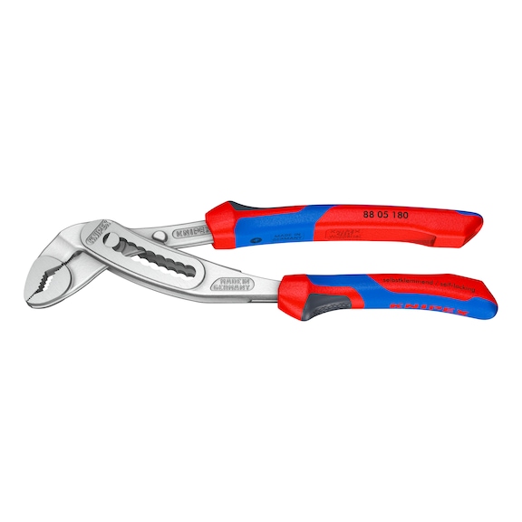 KNIPEX Pince crocodile auto-ajustable 180&nbsp;mm, t&ecirc;te chrom&eacute;e, poign&eacute;e bimati&egrave;re - Pince auto-ajustable Alligator&reg;