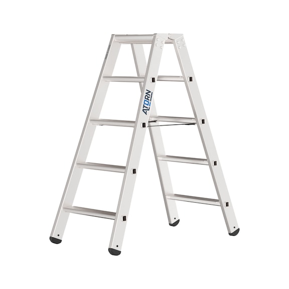 ATORN Alu-Stufenstehleiter 2x5 Stufen - Aluminium-Stufenstehleiter 