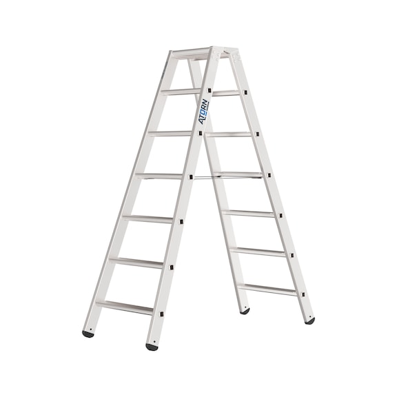 ATORN Alu-Stufenstehleiter 2x7 Stufen - Aluminium-Stufenstehleiter 