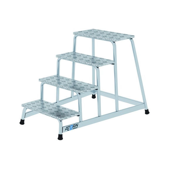 ATORN Aluminium-Maschinentritt 4 Stufen - Aluminium-Maschinentritt