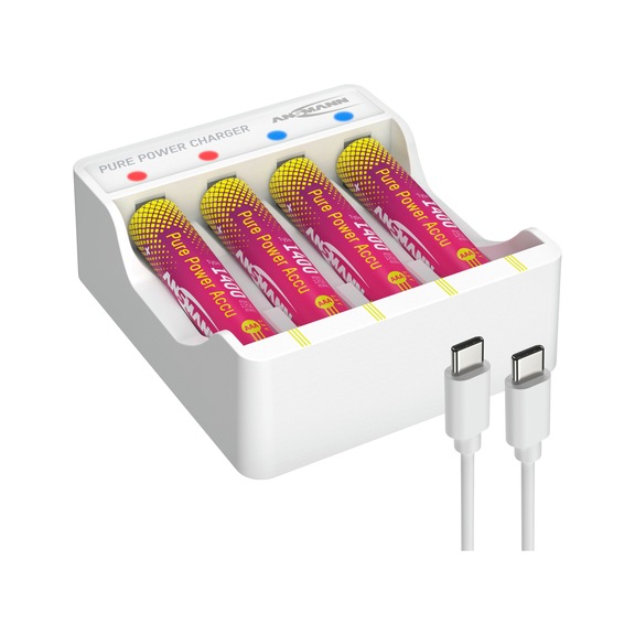ANSMANN Pure Power set with 4 &times; Micro AAA rechargeable batteries and charging module - Pure Power set with 4 &times; Micro AAA rechargeable batteries and charging module