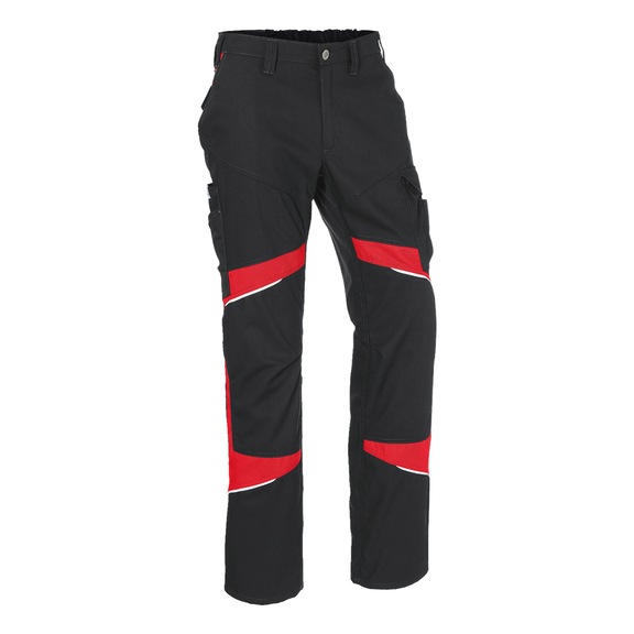 K&Uuml;BLER Trousers, black/medium red, size 31 2250 3421-9955-31 - ACTIVIQ cotton+ trousers