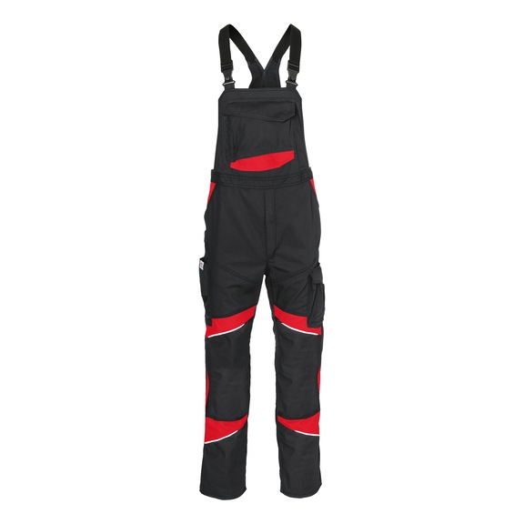 K&Uuml;BLER Dungarees, black/medium red, size 44 3450 3421-9955-44 - ACTIVIQ cotton+ dungarees
