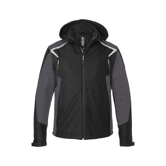 K&Uuml;BLER BODYFORCE Winter Softshell Jacket, black/anthracite, size XL 1325 5375-9997-XL - Winter Softshell Jacket