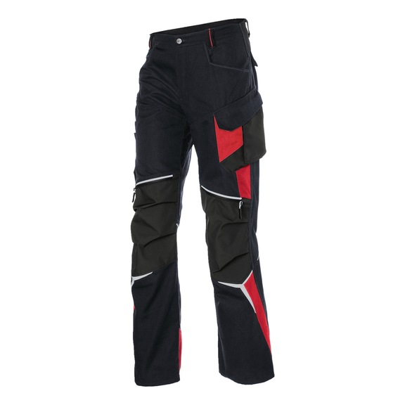 K&Uuml;BLER Pro trousers, black/medium red, size 52 2125 5302-9955-52 - BODYFORCE Pro Trousers