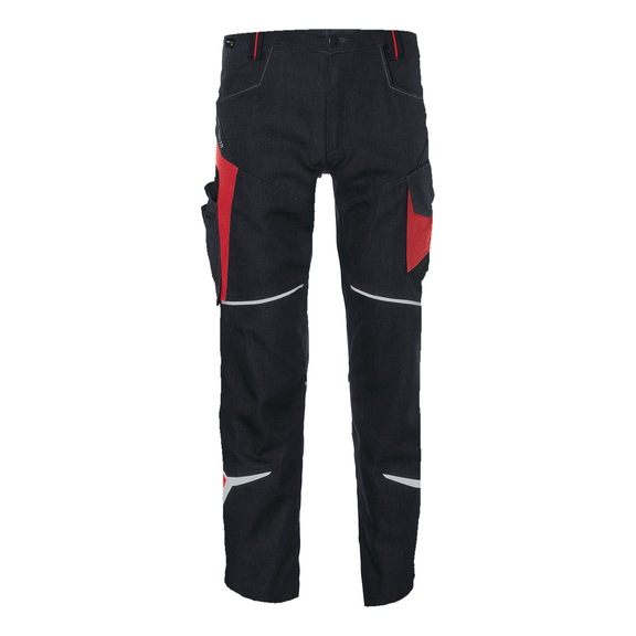 K&Uuml;BLER Trousers, black/medium red, size 66 2225 5302-9955-66 - BODYFORCE Trousers