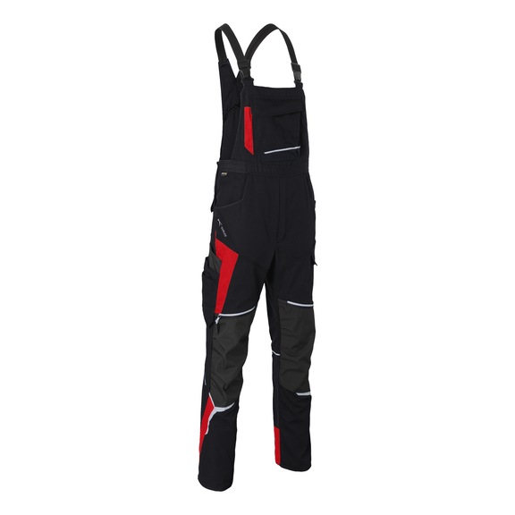 K&Uuml;BLER Latzhose schwarz/mittelrot Gr&ouml;&szlig;e 31 3125 5302-9955-31 - BODYFORCE Latzhose