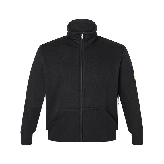 K&Uuml;BLER ESD sweatshirt jacket, black, size 3XL 5316 5384-99-3XL - K&Uuml;BLER ESD Sweat Jacket