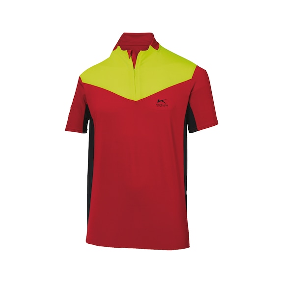K&Uuml;BLER Functional T-shirt, red/high-vis yellow, size S 5050 6242-5634-S - FOREST functional shirt