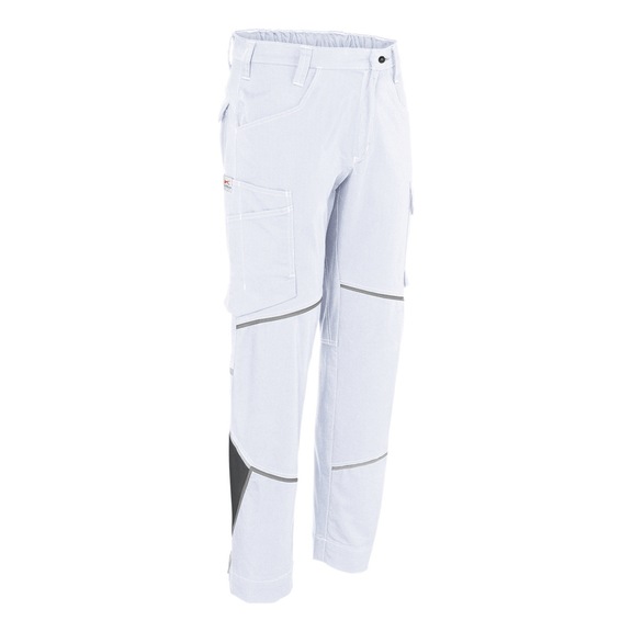 K&Uuml;BLER Cotton trousers, white/anthracite, size 52 2340 1301-1097-52 - ICONIQ Cotton Trousers
