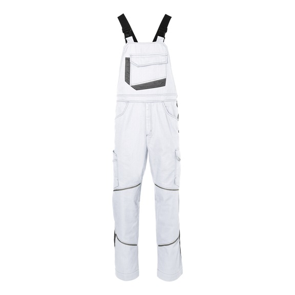 K&Uuml;BLER Cotton Latzhose wei&szlig;/anthrazit Gr&ouml;&szlig;e 52 3140 1301-1097-52 - ICONIQ cotton Latzhose
