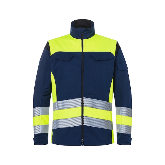 K&Uuml;BLER Class 1 jacket, high-visibility yellow/dark blue, size XS 1208 8340-3448-XS - REFLECTIQ Class 1 jacket