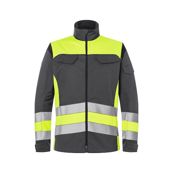 K&Uuml;BLER Class 1 jacket, high-vis yellow/anthracite, size XS 1208 8340-3497-XS - REFLECTIQ Class 1 jacket