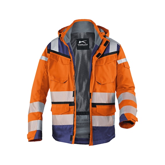 K&Uuml;BLER SYMPATEX&reg; PSA 2 weather jacket, high-vis orange/dark blue, size M 1307 8332-3748-M - SYMPATEX&reg; PSA 2 Weather Jacket