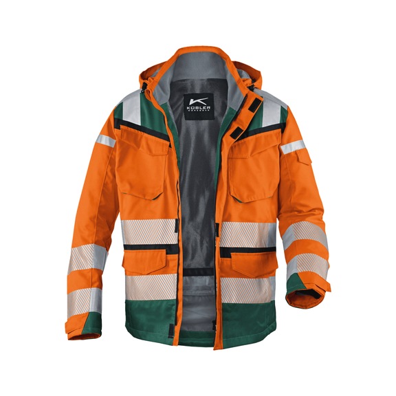 K&Uuml;BLER Wetterjacke SYMPATEX (R) PSA 2 warnorange/moosgr&uuml;n Gr&ouml;&szlig;e 3XL 1307 8332-3765-3XL - Wetterjacke SYMPATEX&reg; PSA 2