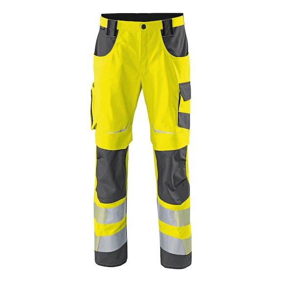 K&Uuml;BLER REFLECTIQ PPE 2 Trousers, high-vis yellow/anthracite, size 27K 2207 8340-3497-27K - REFLECTIQ Trousers PSA 2