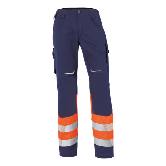 K&Uuml;BLER REFLECTIQ Class 1 trousers, high-vis orange/dark blue, size 30 2208 8340-3748-30 - REFLECTIQ Class 1 Trousers