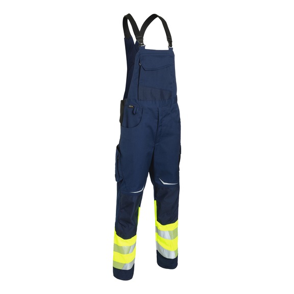 K&Uuml;BLER Latzhose Klasse 1 warngelb/dunkelblau Gr&ouml;&szlig;e 58 3208 8340-3448-58 - REFLECTIQ Latzhose Klasse 1
