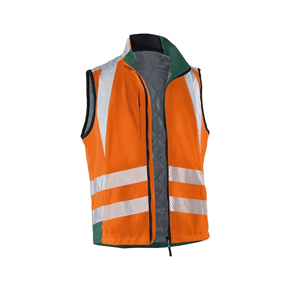 K&Uuml;BLER Weste PSA 2 warnorange/moosgr&uuml;n Gr&ouml;&szlig;e S 7207 8340-3765-S - REFLECTIQ Weste PSA 2