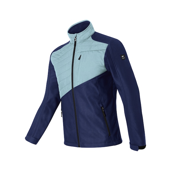 K&Uuml;BLER Hybrid softshell jacket, dark blue/ice blue, size L 1344 2401-4844-L - Hybrid softshell jacket