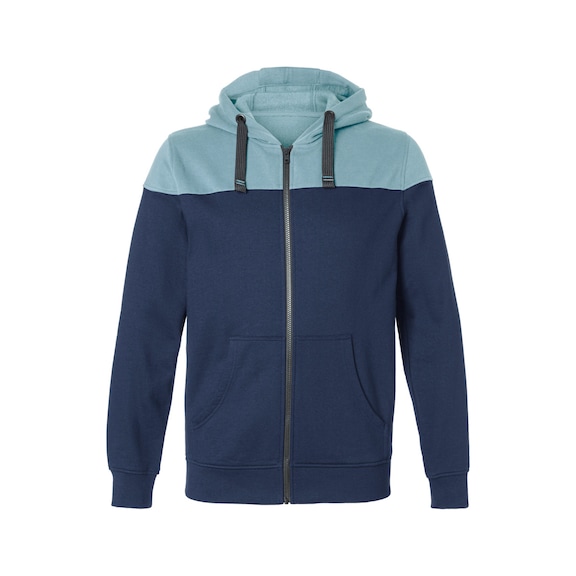 K&Uuml;BLER SHIRTS Hooded sweatshirt jacket, dark blue/ice blue, size M 5223 6406-4844-M - SHIRTS Hooded sweatshirt