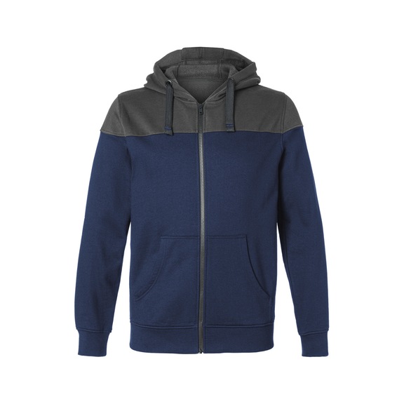 K&Uuml;BLER SHIRTS Hooded sweatshirt jacket, dark blue/dark grey, size M 5223 6406-4898-M - SHIRTS Hooded sweatshirt