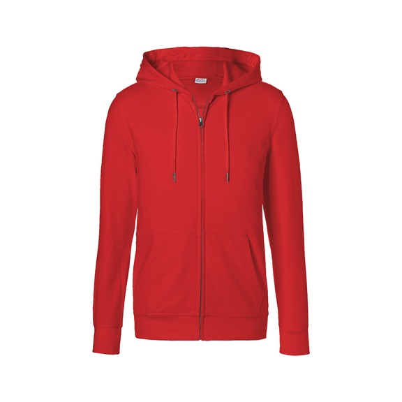 K&Uuml;BLER Hooded sweatshirt jacket, medium red, size XS 5022 6330-55-XS - SHIRTS Hooded sweatshirt