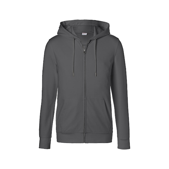 K&Uuml;BLER Hooded sweatshirt jacket, anthracite, size XS 5022 6330-97-XS - SHIRTS Hooded sweatshirt