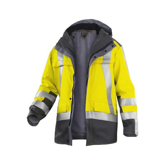 K&Uuml;BLER SAFETY 8 Parka PSA 3 high-vis yellow/anthracite Size L 1969 8420-3497-L - Parka PSA 3