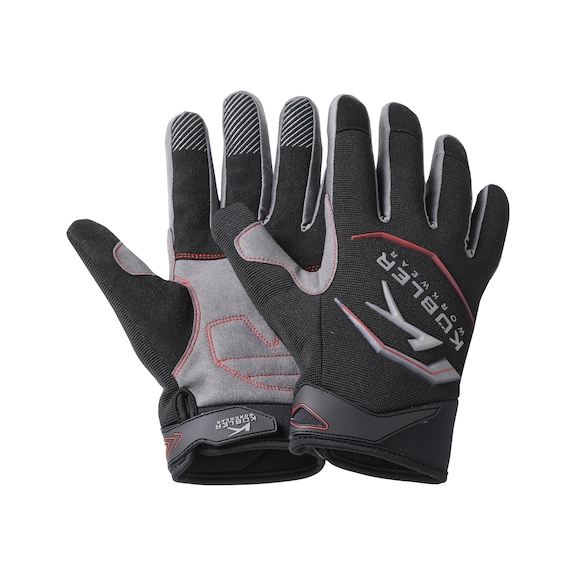 K&Uuml;BLER Work gloves, black/medium grey, size S 8001 9414-9995-S - Work gloves