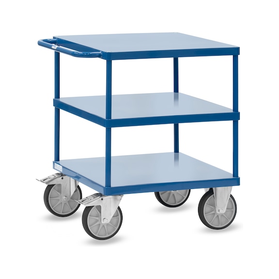 FETRA Table trolley 2417B sheet steel platforms, flush-mounted - Stolov&yacute; voz&iacute;k se třemi čtvercov&yacute;mi plošinami z ocelov&eacute;ho plechu